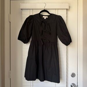 Elegant Black Puff Sleeve Dress
